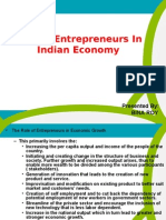 Role of Entrepreneurs in Indian Economy: Presented By: Bina Roy