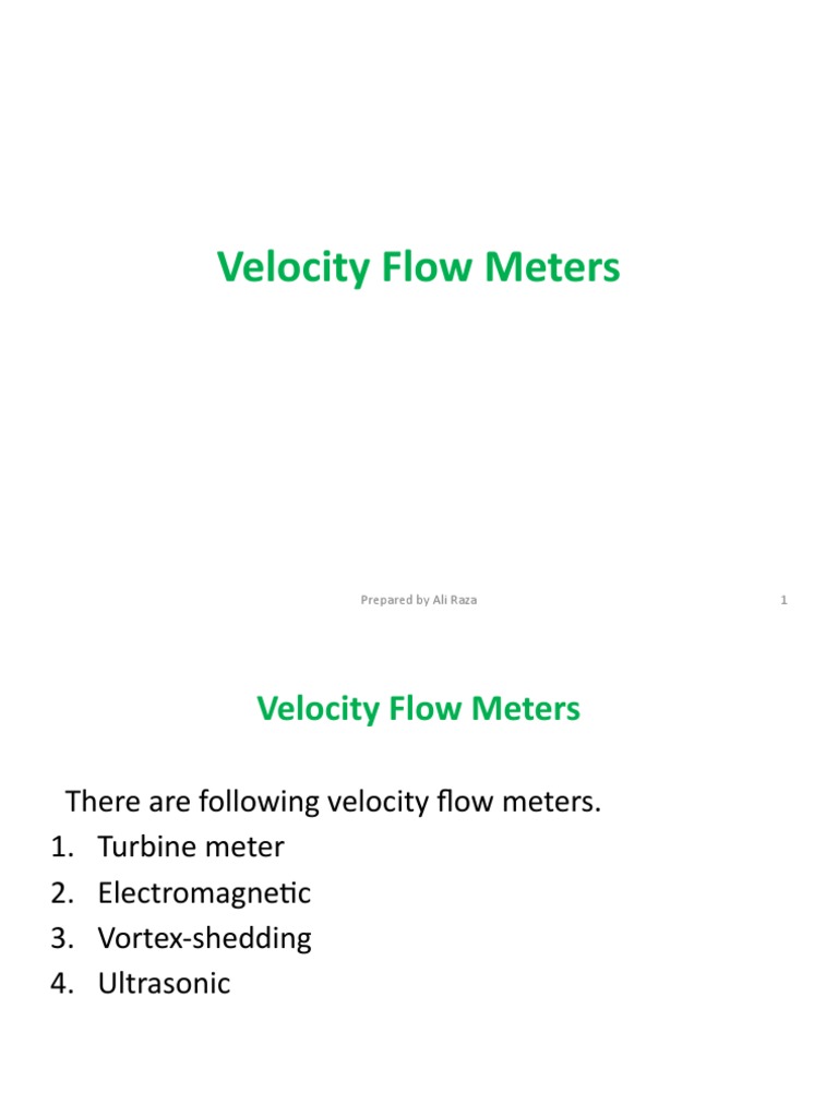 Velocity Flow Meters PDF Flow Measurement Induction