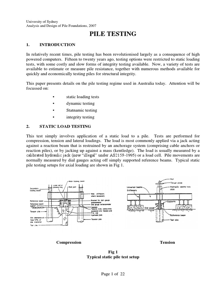 Pile Testing PDF PDF Deep Foundation Waves