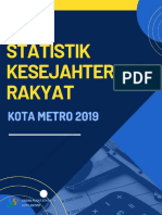 Statistik Kesejahteraan Rakyat Kota Metro 2019