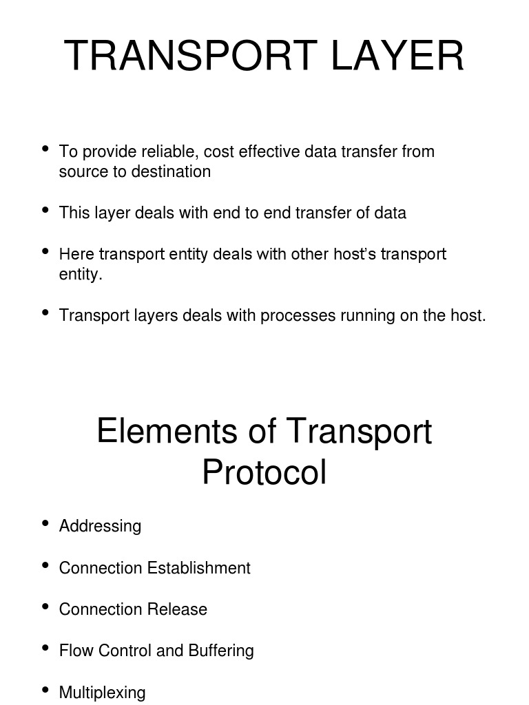 Elements of Transport Protocols PDF Transmission Control Protocol