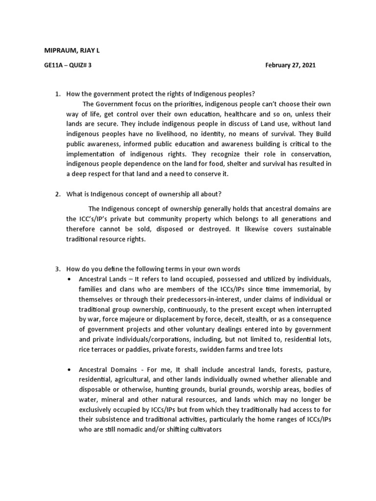 Indigenous Rights and Land Ownership | PDF | Ownership | Indigenous Peoples