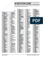 TOEFL/TSE institution codes list