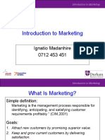 Introduction To Marketing: Ignatio Madanhire 0712 453 451