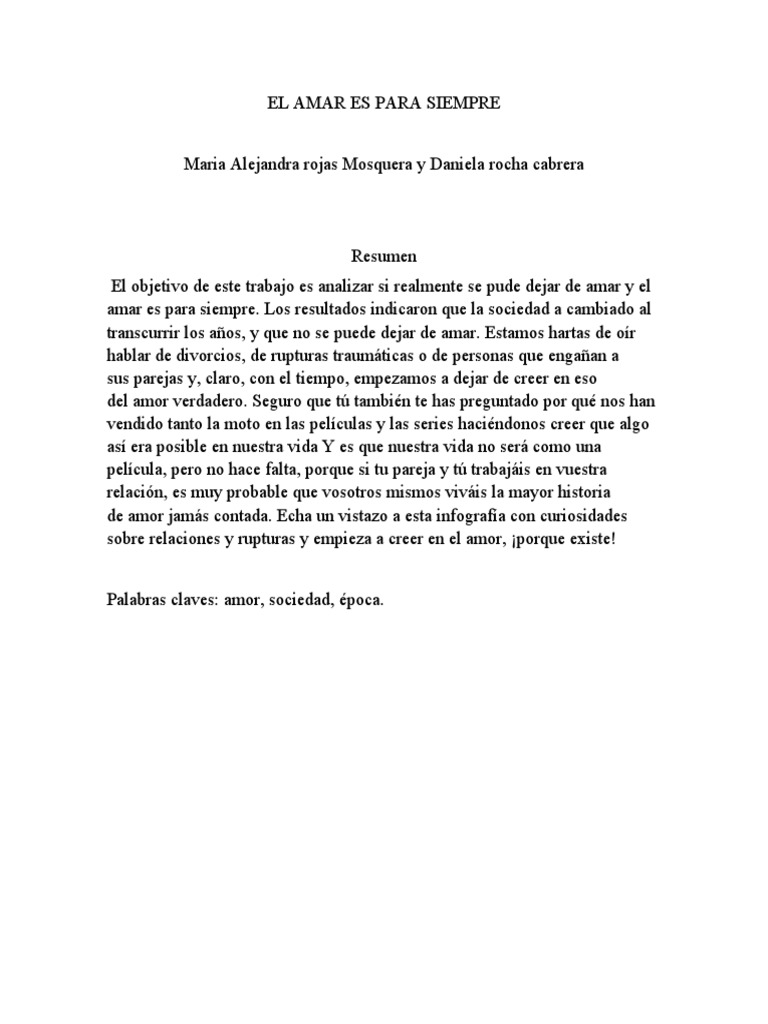 El Amar Es para Siempre | PDF | Dopamina | Amor