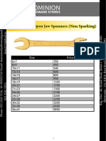 Double Ended Open Jaw Spanners (Non Sparking) : Quotation