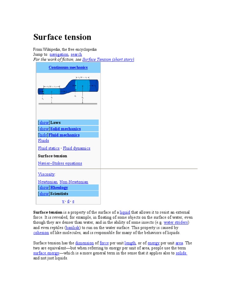 Surface Tension | PDF | Surface Tension | Gibbs Free Energy