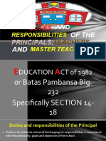 Duties: Responsibilities Master Teachers