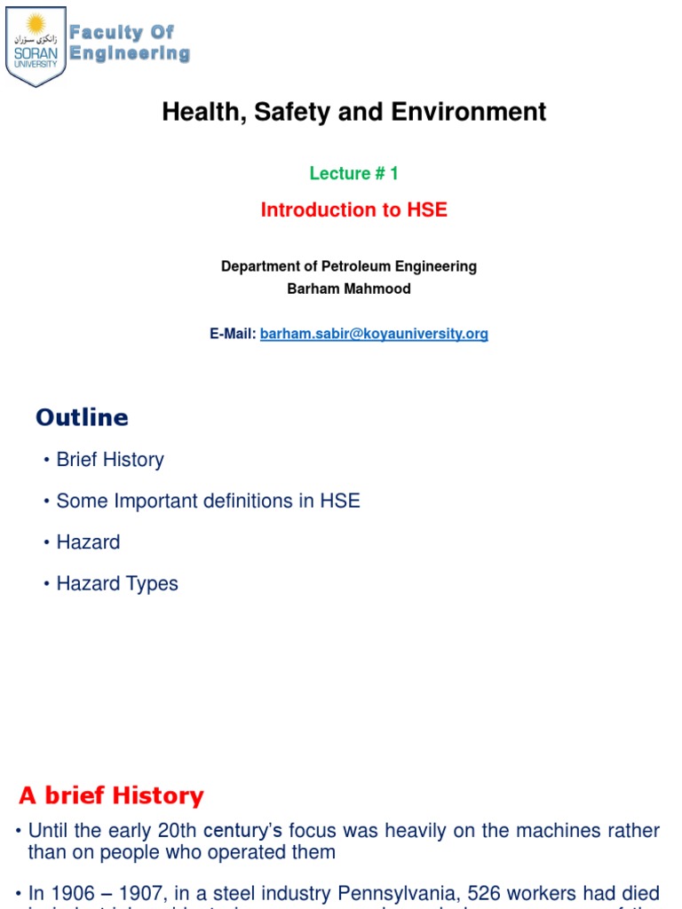 Health, Safety and Environment: Introduction To HSE | Download Free PDF ...