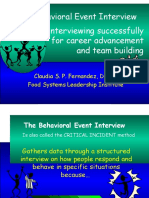 The Behavioral Event Interview Interviewing Successfully For Career Advancement and Team Building