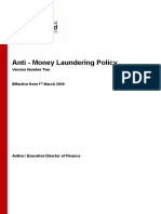 Anti - Money Laundering Policy: Version Number Two Effective From 1 March 2020