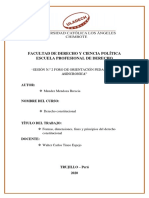 Formas, Dimensiones, Fines y Principios Del Derecho Constitucional