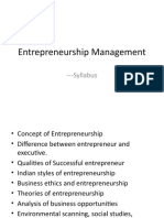 Entrepreneurship Management Syllabus