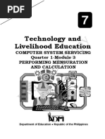 Technology and Livelihood Education: Computer System Servicing Quarter 1-Module 3 Performing Mensuration and Calculation