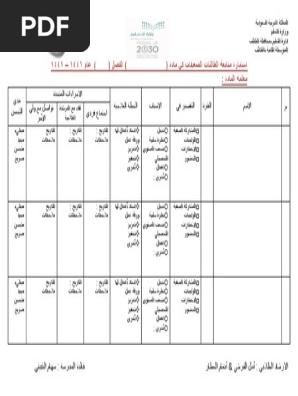 استمارة حصر الطالبات الضعيفات عبر منصة مدرستي Pdf