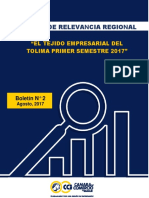 Boletín Segundo Tejido Empresarial Del Tolima - Junio 30 de 2017