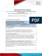 Guía de actividades y rúbrica de evaluación Unidad 2 – Tarea  2 -Metodos de soporte a la toma de decisiones