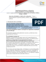 Guía de Actividades y Rúbrica de Evaluación Unidad 1 - Tarea 1 Especificidad de La Gerencia Pública, Política y Organizaciones Públicas