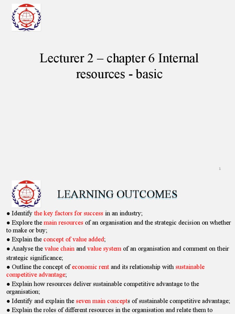 Lecturer 2 - Chapter 6 Resources Basic - BDA | PDF | Competitive ...