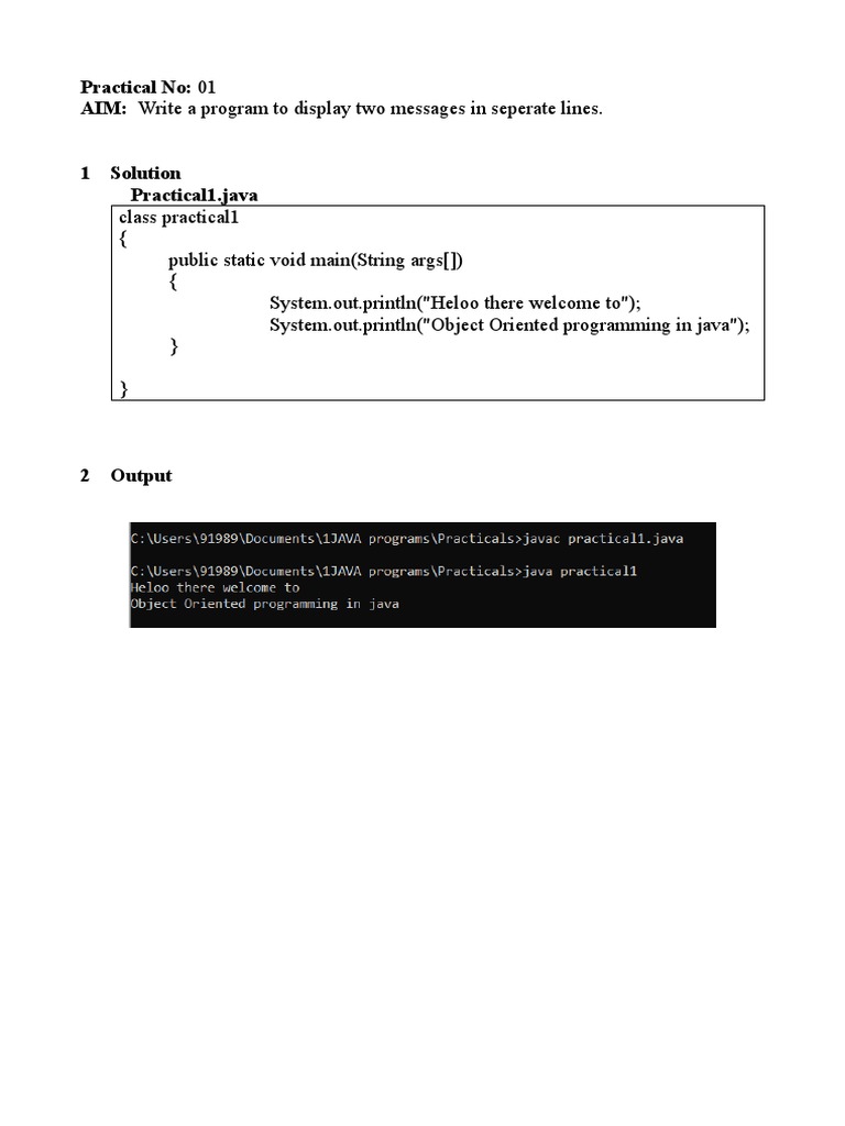 Java Programming Practical Exercises | PDF | Parameter (Computer ...