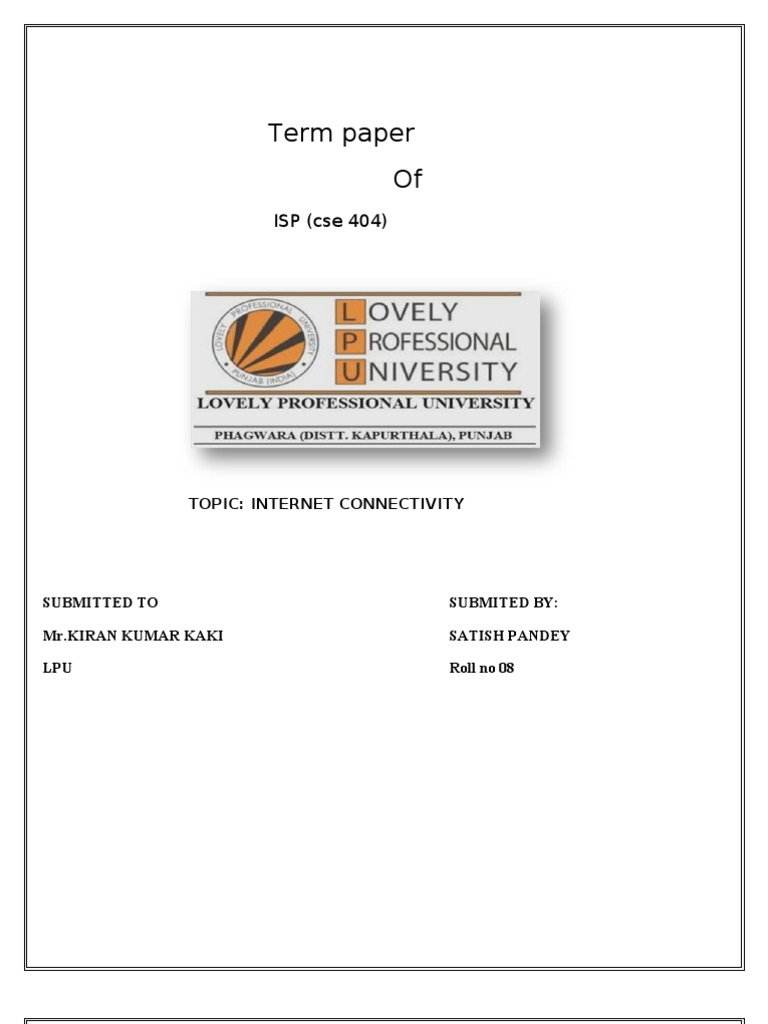 Term Paper ISP FINAL | PDF | Digital Subscriber Line | Hypertext ...