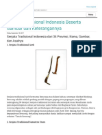 Senjata Tradisional Indonesia dari 34 Provinsi, Nama, Gambar, dan Asalnya