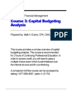 Course 3: Capital Budgeting Analysis