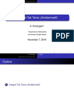 Integral Tak Tentu (Antiderivatif) : D. Ertiningsih