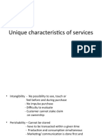 Unique Characteristics of Services