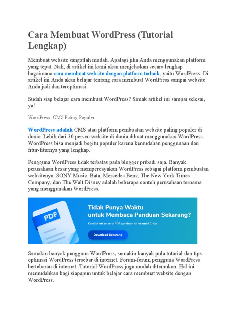 Cara Membuat WordPress | PDF