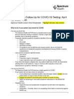 Primary Care Follow Up For COVID19 Testing