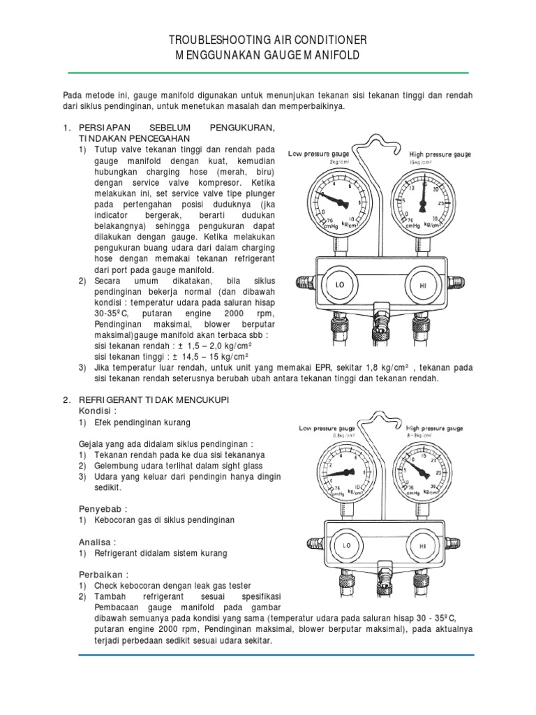 Troubleshooting AC Menggunakan Gauge Manifold PDF