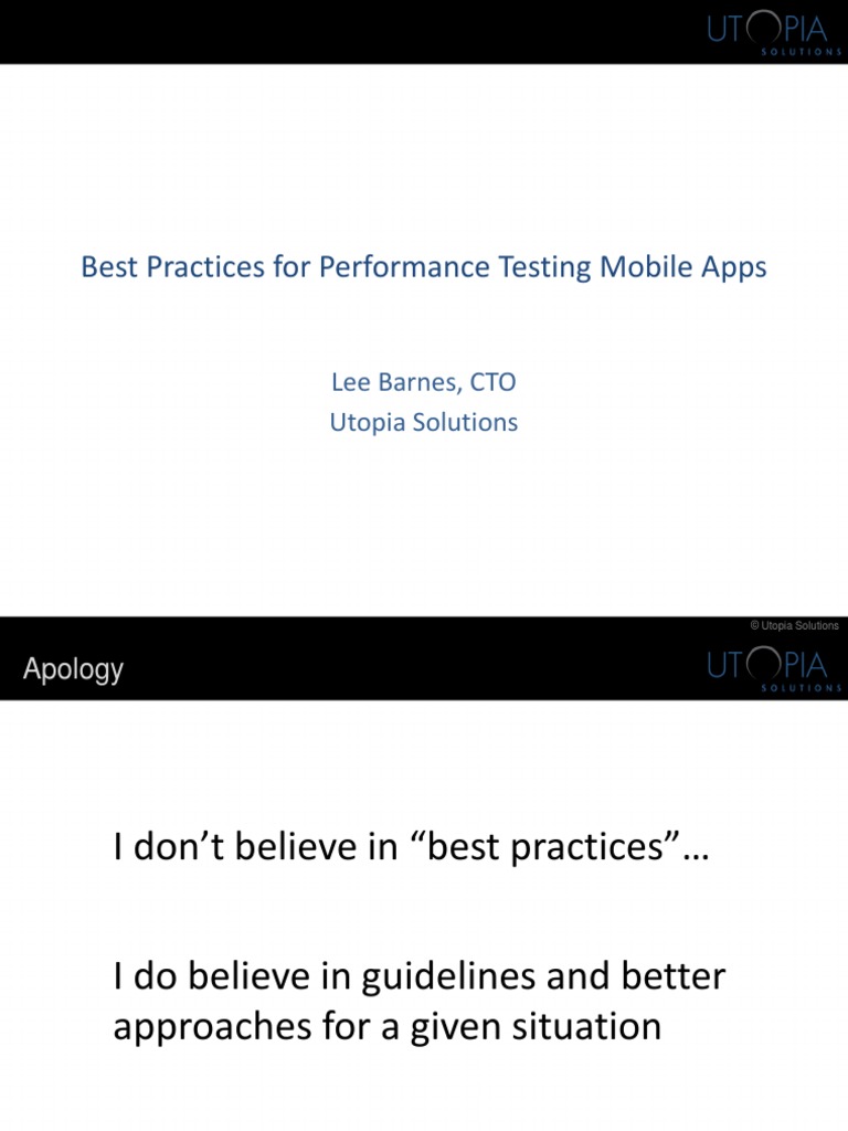 Lee Barnes - Best Practices For Performance Testing Mobile Apps | PDF ...