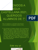 Bienvenidos A Lengua Castellana 2021, Queridos Alumnos de 7°