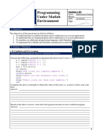 Programming Under Matlab Environment: A. Objectives