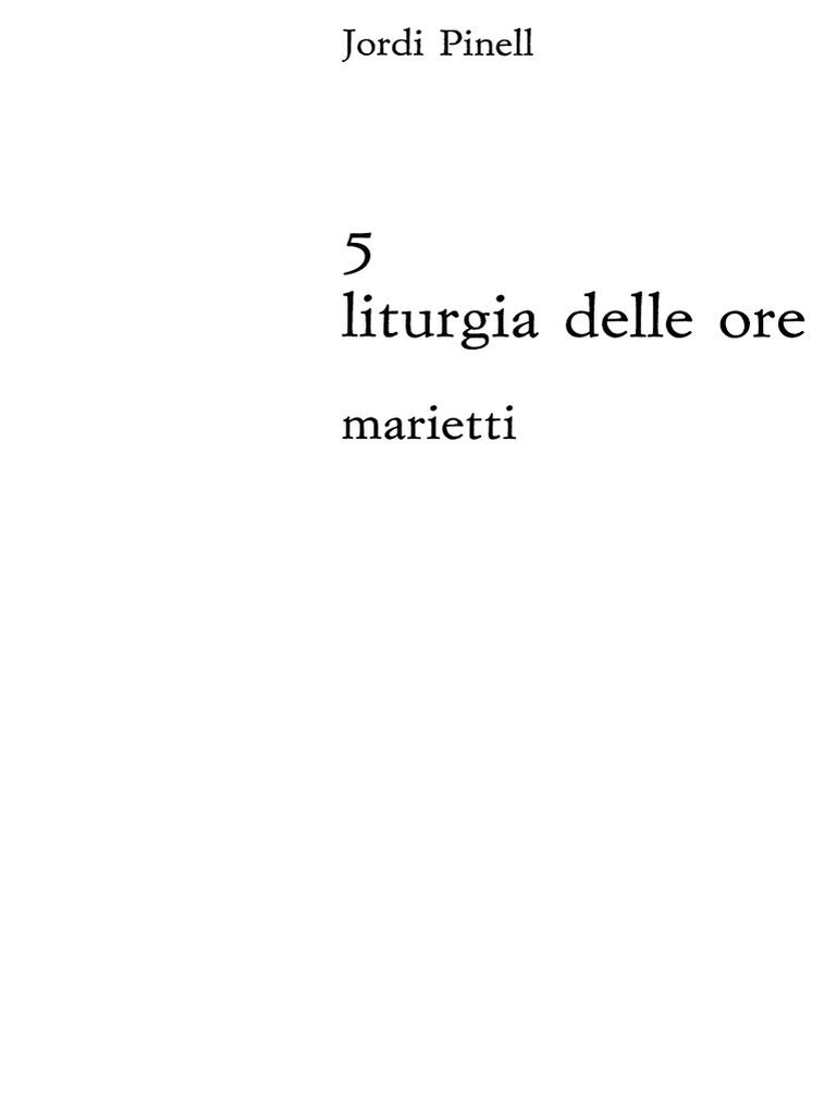 Come Si Recita La Liturgia Delle Ore Pdf Anàmnesis 5 - La Liturgia Delle Ore | PDF
