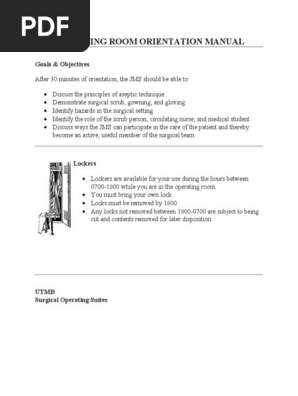 OPERATING ROOM ORIENTATION MANUAL