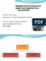 Prezentare Tema Transformarea Instituțiilor de Învățământ Din Perspectiva Educației Incluzive