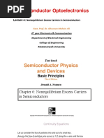 Semiconductor Optoelectronics: 4: Nonequilibrium Excess Carriers in Semiconductors