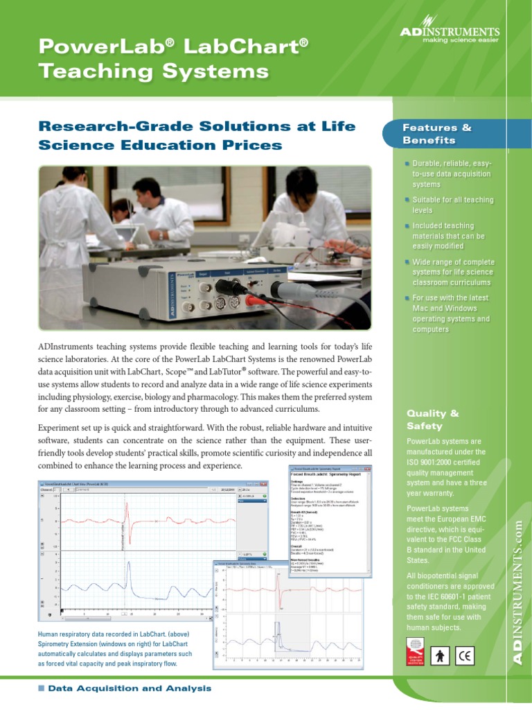 Powerlab Labchart Teaching Systems ResearchGrade Solutions at Life