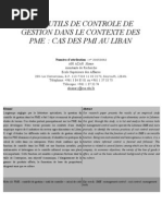 Le contrôle de gestion en contexte PME