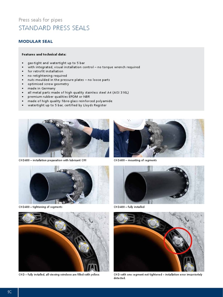 Pipe Seals | PDF | Pipe (Fluid Conveyance) | Mechanical Engineering