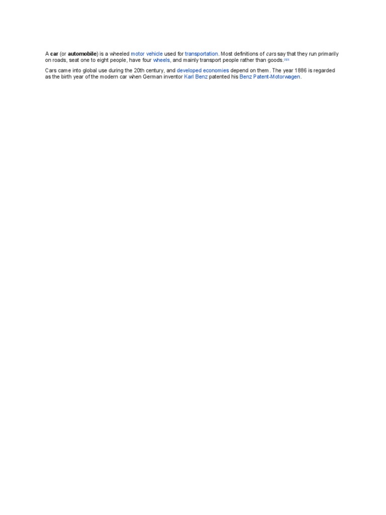 Car Definition | PDF