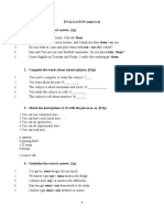 EVALUATION (Units 3-4) 1. Underline The Correct Answer. (1p)