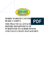 Debre Markos University Burie Campus The Practical Attachment Report Department of Submitted To Agribusiness and Value Chain Managemen