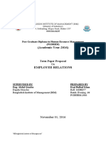 Proposal For PGDHRM On Employee Relations