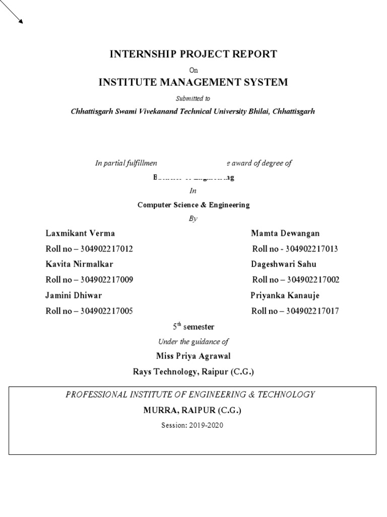 Institute Management System Using Java Project Report | PDF ...