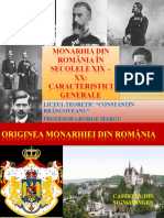 0 Monarhia in Romania in Secolele Xix XX