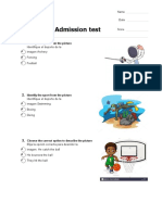 Third Grade - Admission Test