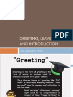 Greeting, Leave Taking and Introduction: Vina Agustiana, M.PD